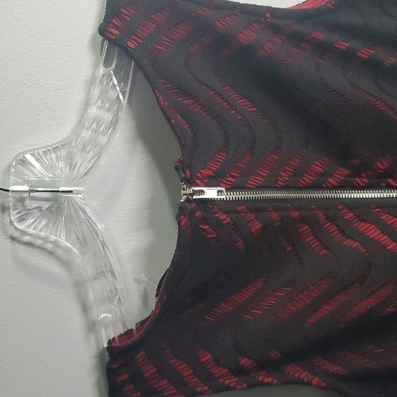 Speechless dress women's size medium M black burgundy lace crepe sleeveless - Picture 13 of 15